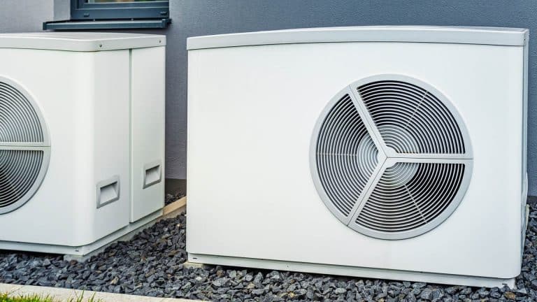 Two air source heat pumps